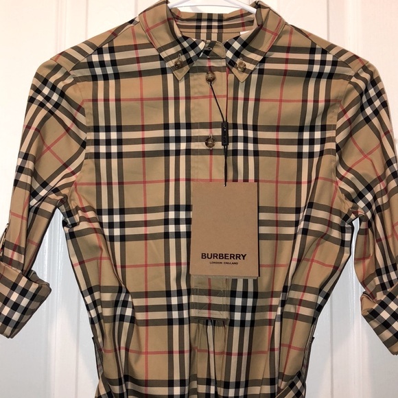 BURBERRY Vintage Check Tie-waist Shirt Dress - Picture 2 of 5